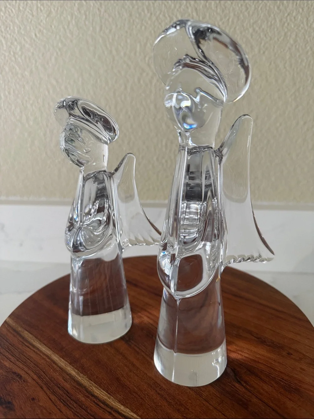 Vintage Lead Crystal Angels Made in Japan Set of 2